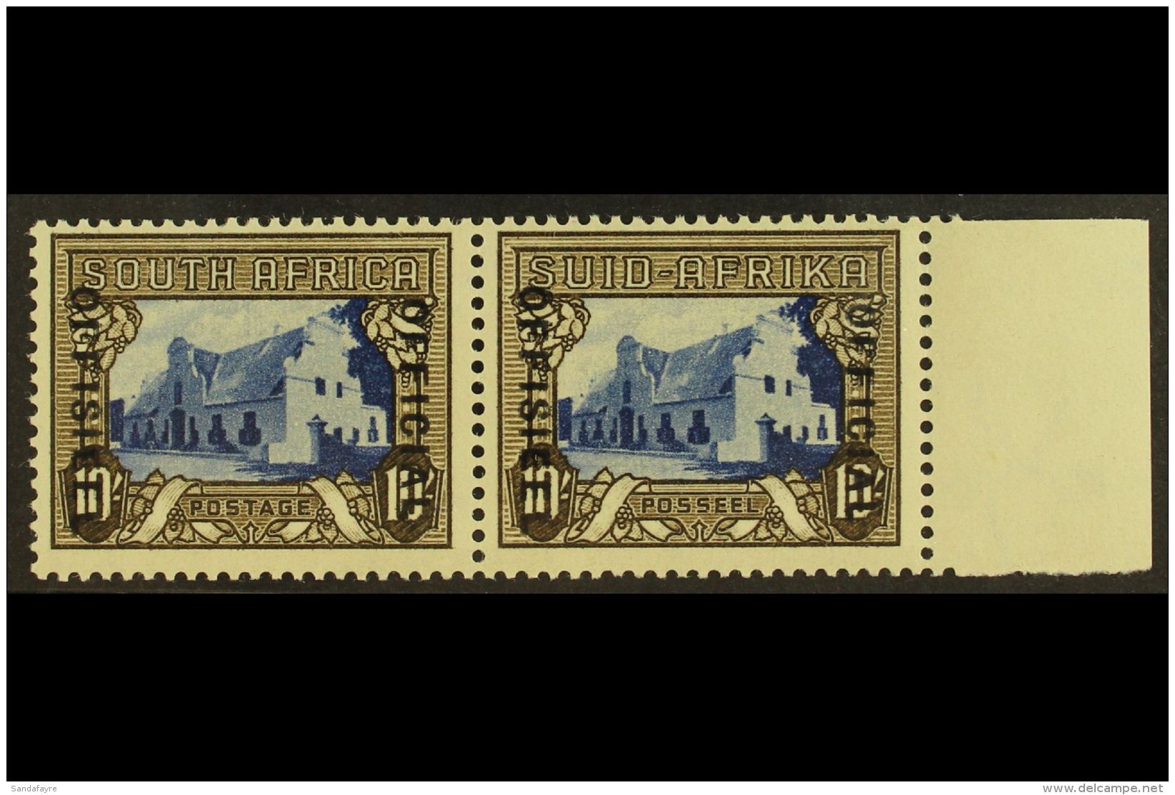 OFFICIAL  1935-49 10s Blue &amp; Sepia, SG O27, Never Hinged Mint (on SG 64c, SG Incorrectly States On... - Non Classés