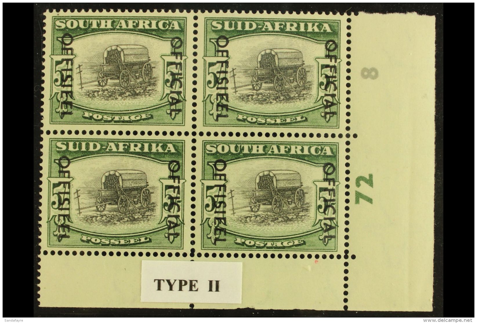 OFFICIAL  1950-4 5s Black &amp; Deep Yellow-green, On SG 122a, Cylinder 72 8, SG O50a, Never Hinged Mint, Light... - Sin Clasificación
