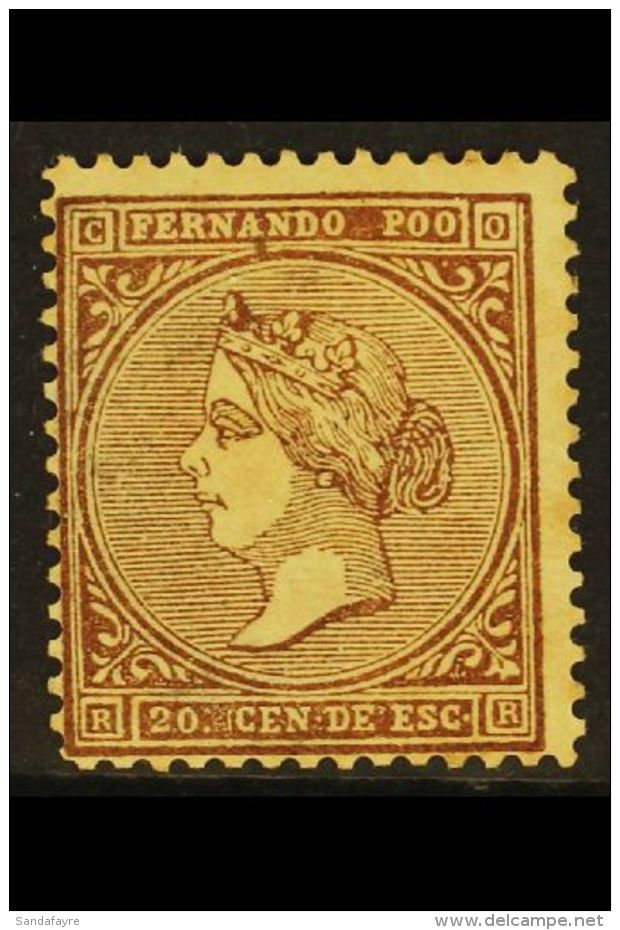 FERNANDO POO  1868 20c Brown, SG 1, Lightly Hinged Mint With Minor Traces Of Gum Discolouration. An Attractive... - Otros & Sin Clasificación