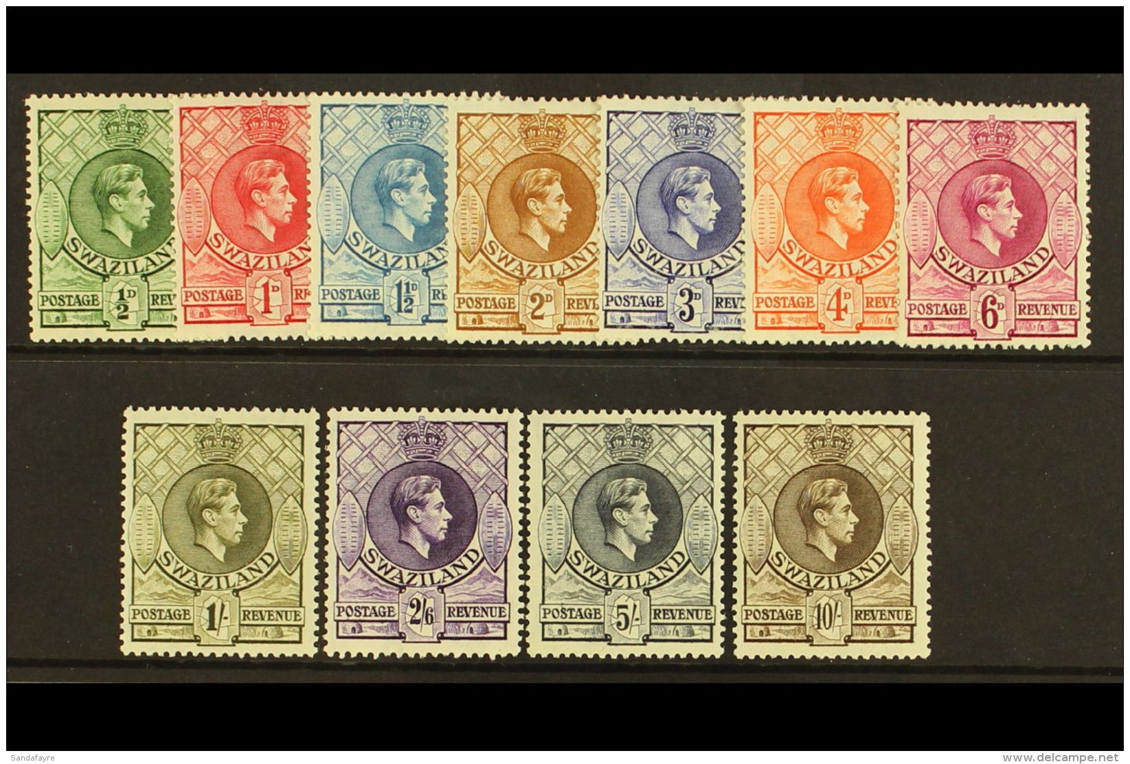 1938  Geo VI Set Complete, SG 28/38a, Very Fine Mint. (11 Stamps) For More Images, Please Visit... - Swaziland (...-1967)