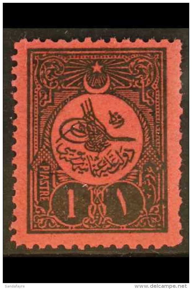 1909  1pi Black On Crimson, Postage Due, Perf 12, Plate 1, SG D286A, Fine And Fresh Mint. Scarce Stamp. For More... - Otros & Sin Clasificación