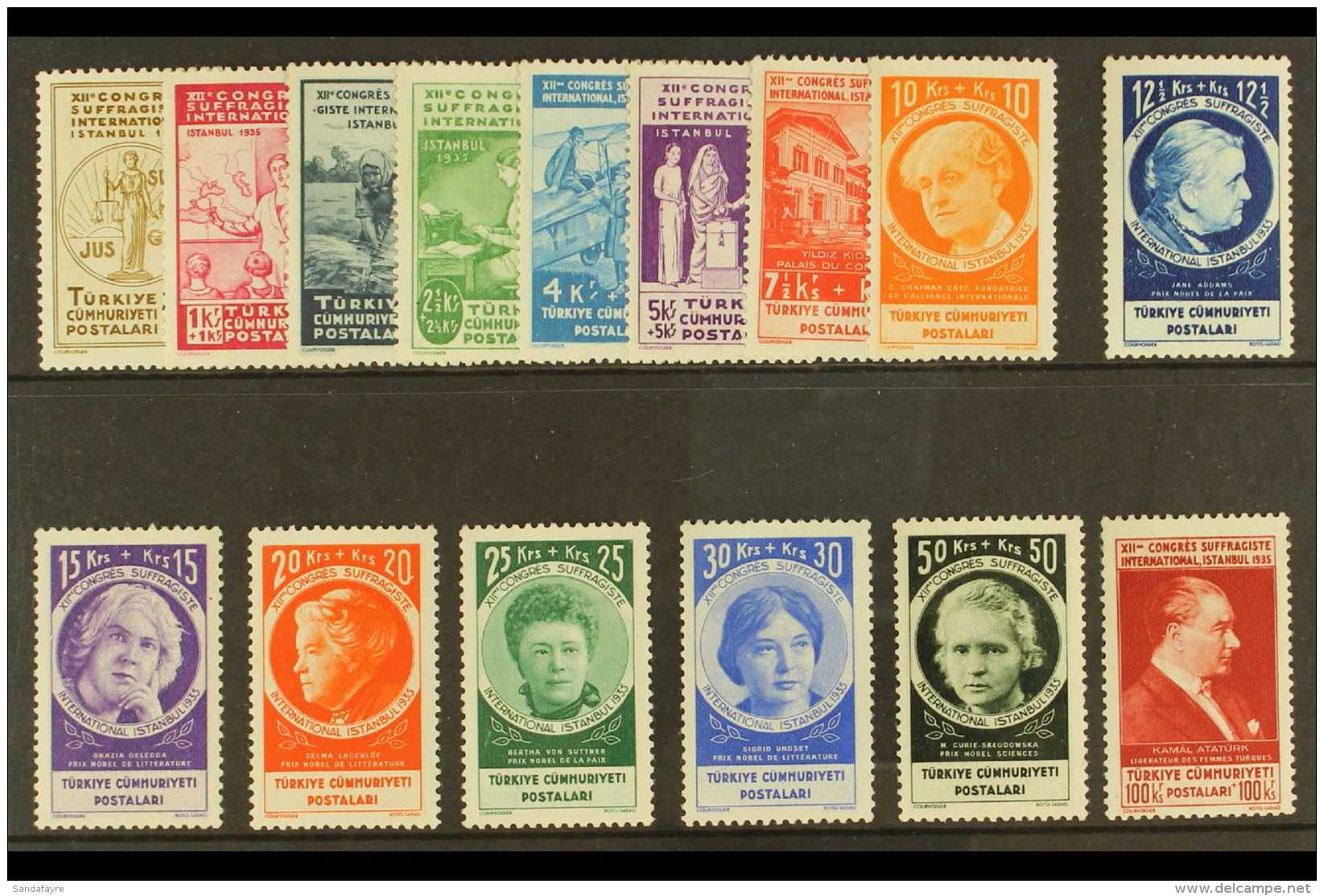 1935  Women's Congress Complete Set, Michel 985/99, SG 1171/85, Superb, Never Hinged Mint (15 Stamps) For More... - Otros & Sin Clasificación