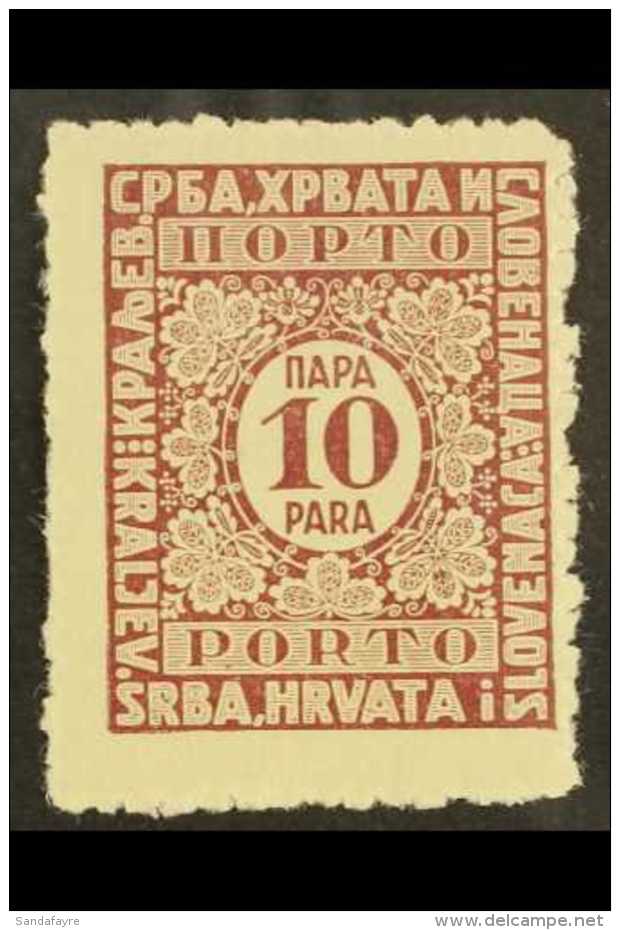 POSTAGE DUE  1921 10pa Maroon COLOUR ERROR (Michel 53 I F, SG D190a), Never Hinged Mint. This Colour Error Was... - Autres & Non Classés