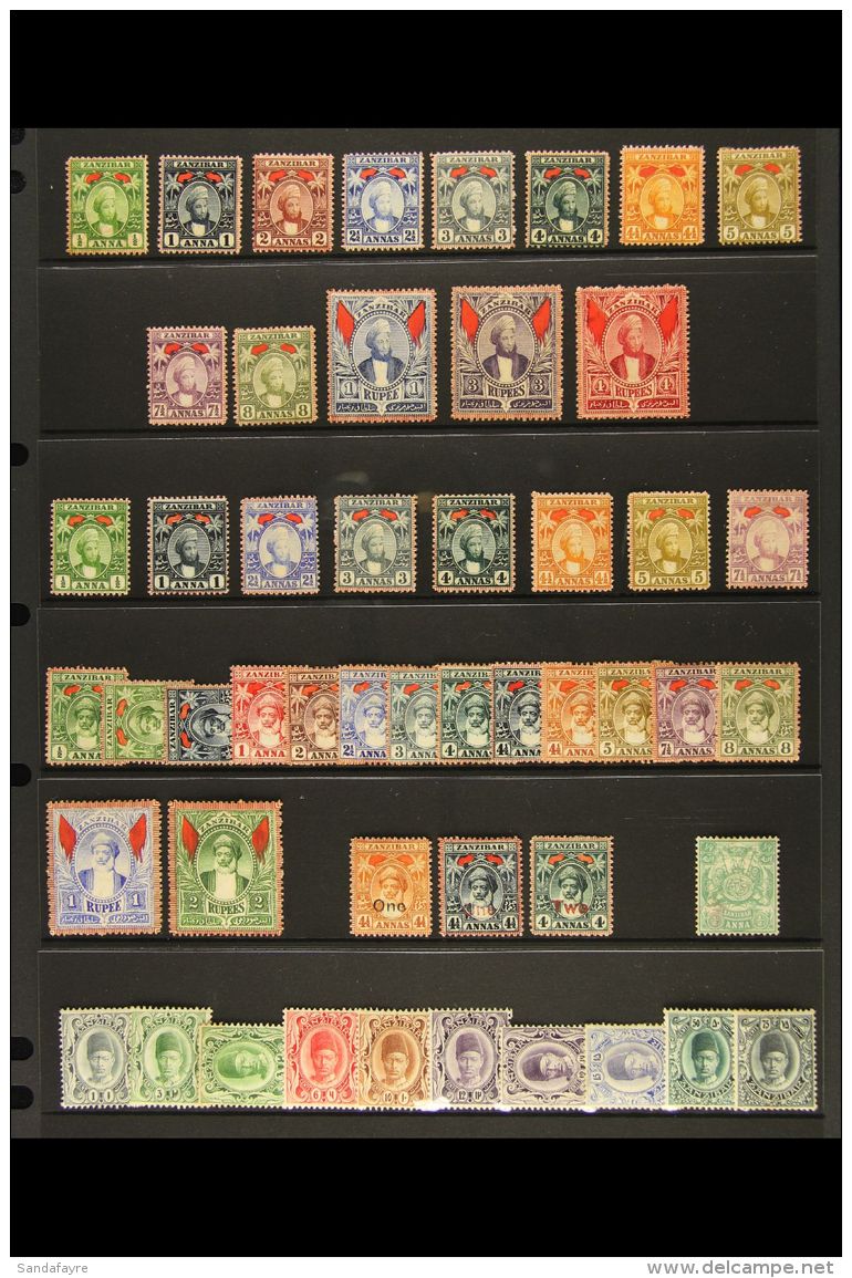 1896-1909 ALL DIFFERENT MINT COLLECTION  On A Stockpage. Includes 1896 Range To 4r, 1898 Range To 7&frac12;a,... - Zanzibar (...-1963)