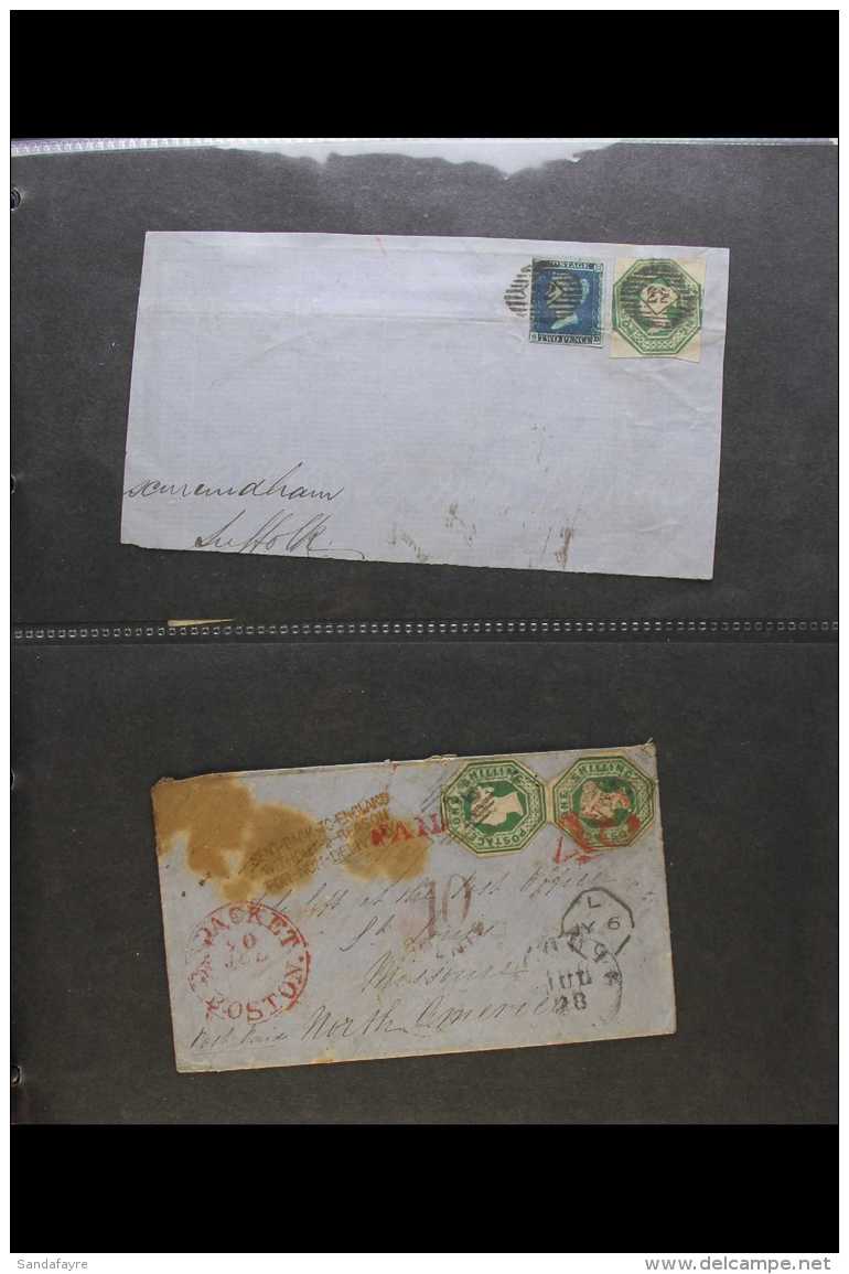 1833-1880 COVERS COLLECTION IN AN ALBUM  Mixed Condition But With Much Of Interest. Note A Few Pre-stamp Items;... - Otros & Sin Clasificación