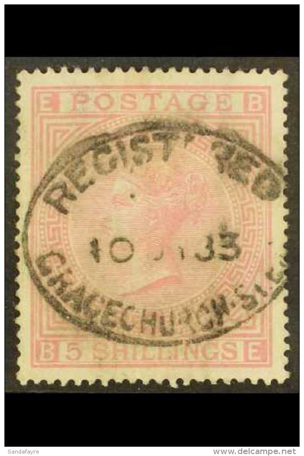 1867-83  5s Rose, Plate 4, White Paper, Wmk Anchor, SG 134, Good To Fine Used, Sound Example, Cat.&pound;4200.... - Otros & Sin Clasificación