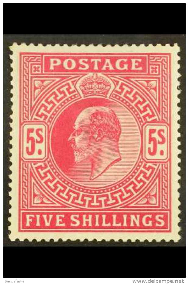 1902  5s Bright Carmine DLR Printing, SG 263, Very Lightly Hinged Mint. For More Images, Please Visit... - Non Classés