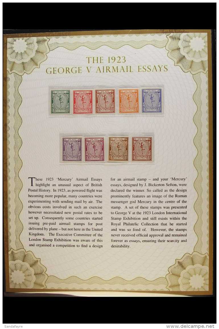 1923 "MERCURY" AIRMAIL ESSAYS  De La Rue 1d "Mercury" Essay, Imperf On Aeroplane Watermarked Paper - Very Fine... - Non Classés