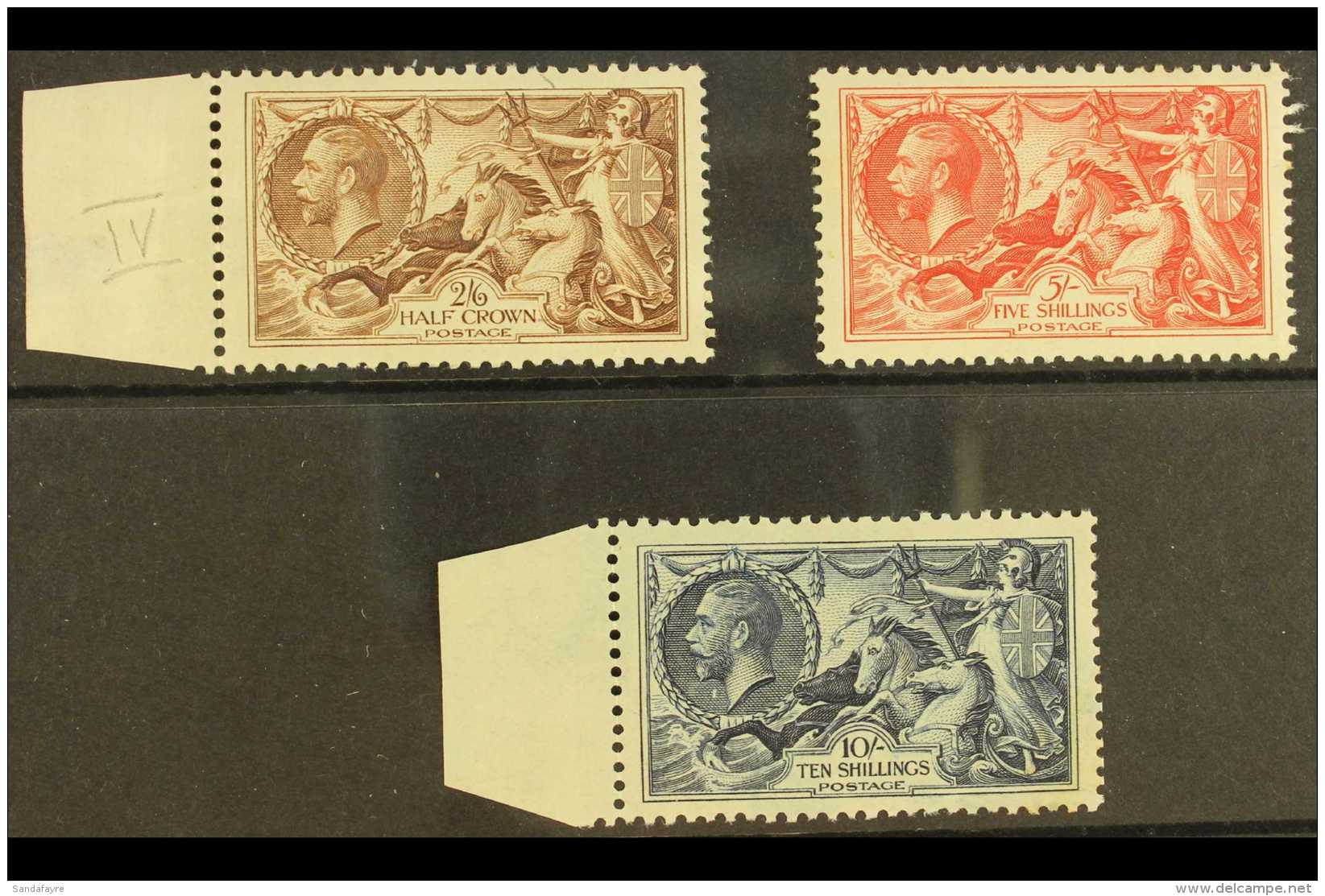 1934  Re-engraved Seahorse Set Complete, SG 450/52 NHM. Some Light Tone Patches On Gum But Generally Attractive.... - Non Classés