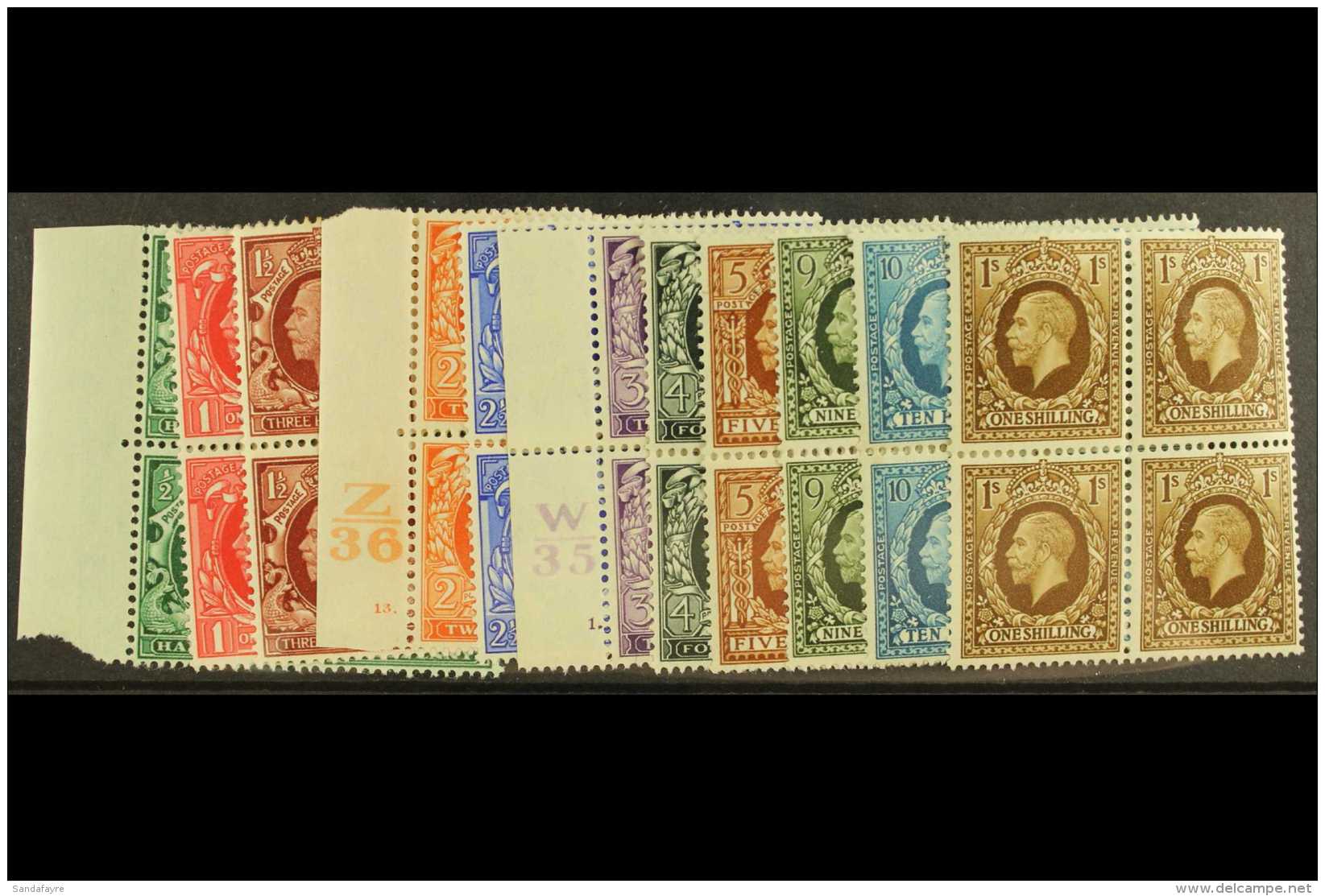 1934-6  Geo V Set To 1s Complete, SG 439/49, In Mint Blocks Of 4 (2 Og, 2nh) &frac12;d With A Couple Of Toned... - Sin Clasificación