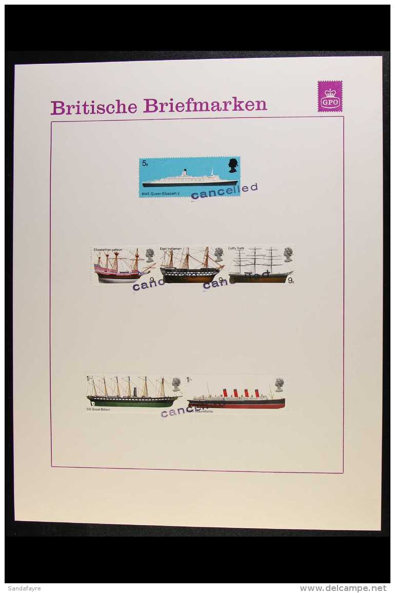 GERMAN PUBLICITY POSTERS  1969 British Ships, Architecture, Investiture &amp; 1970 Rural Architecture,... - Autres & Non Classés