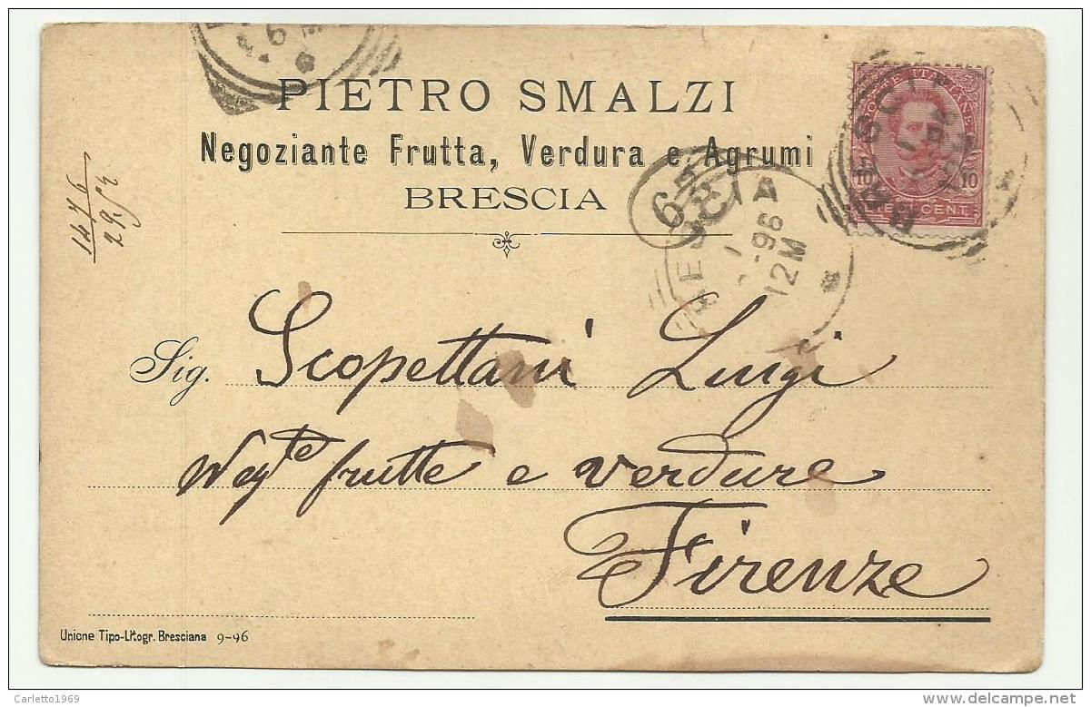 CARTOLINA PRIVATA F.BOLLO 10 CENTESIMI DA BRESCIA  1896 - Marcophilia