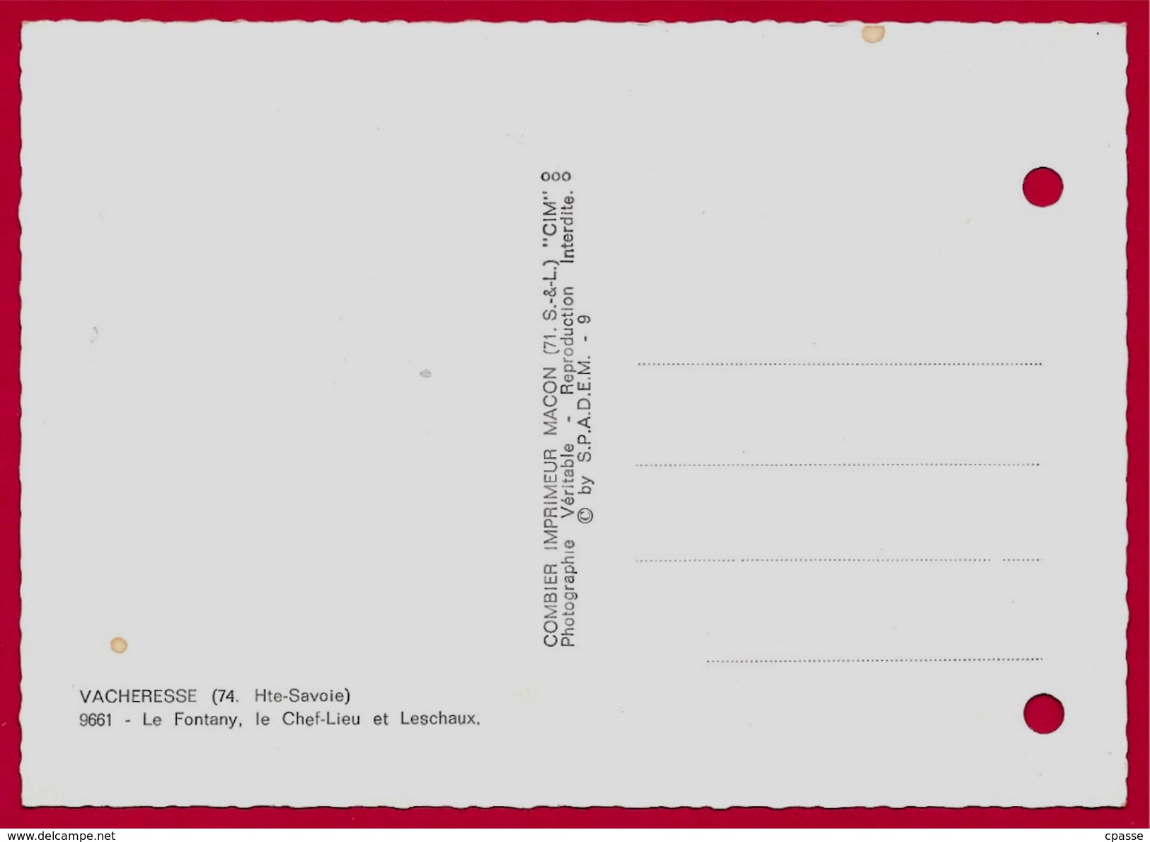 En L'état CPSM 74 VACHERESSE Haute-Savoie - Le Fontany, Le Chef-Lieu Et Leschaux ° Cim Combier - Vacheresse