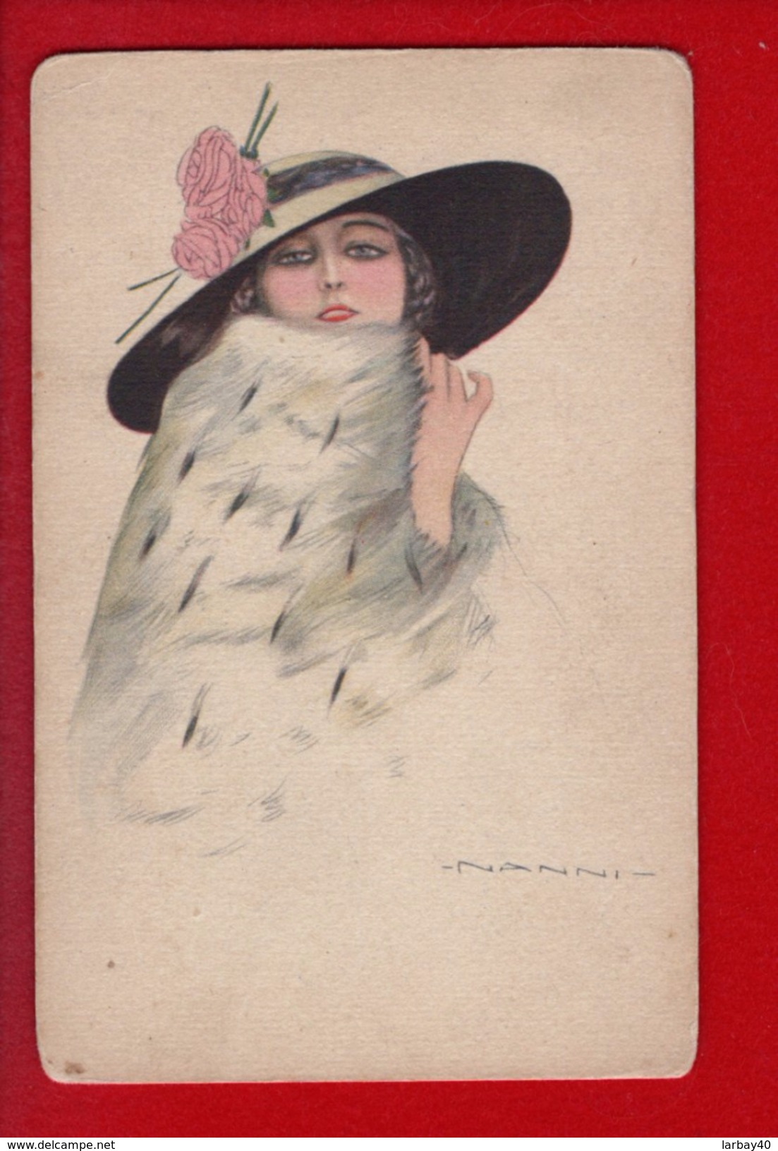 1 Cpa Carte Postale Ancienne - Illustrateur Nanni Femme Au Chapeau - Nanni
