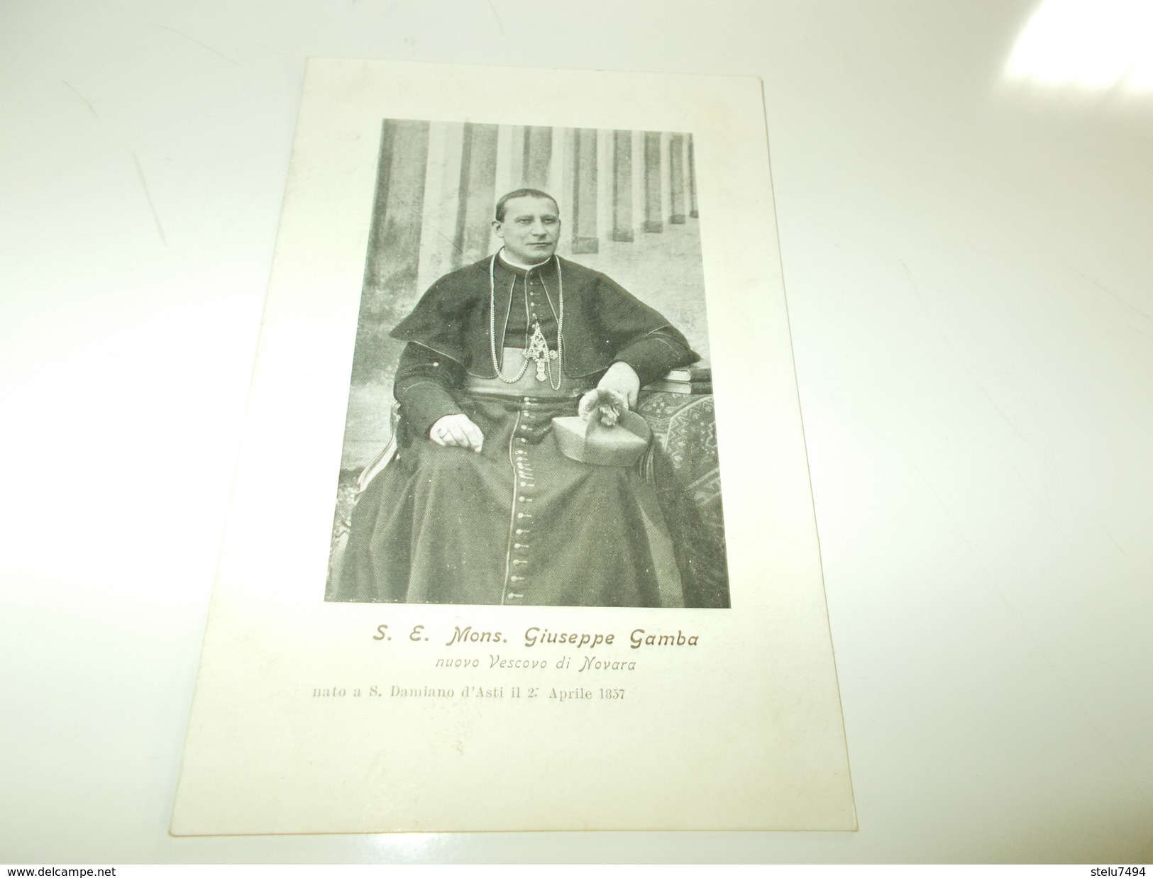 B668  Monsignor Giuseppe Gamba Vescovo Di Novara Cm14x9 - Sonstige & Ohne Zuordnung