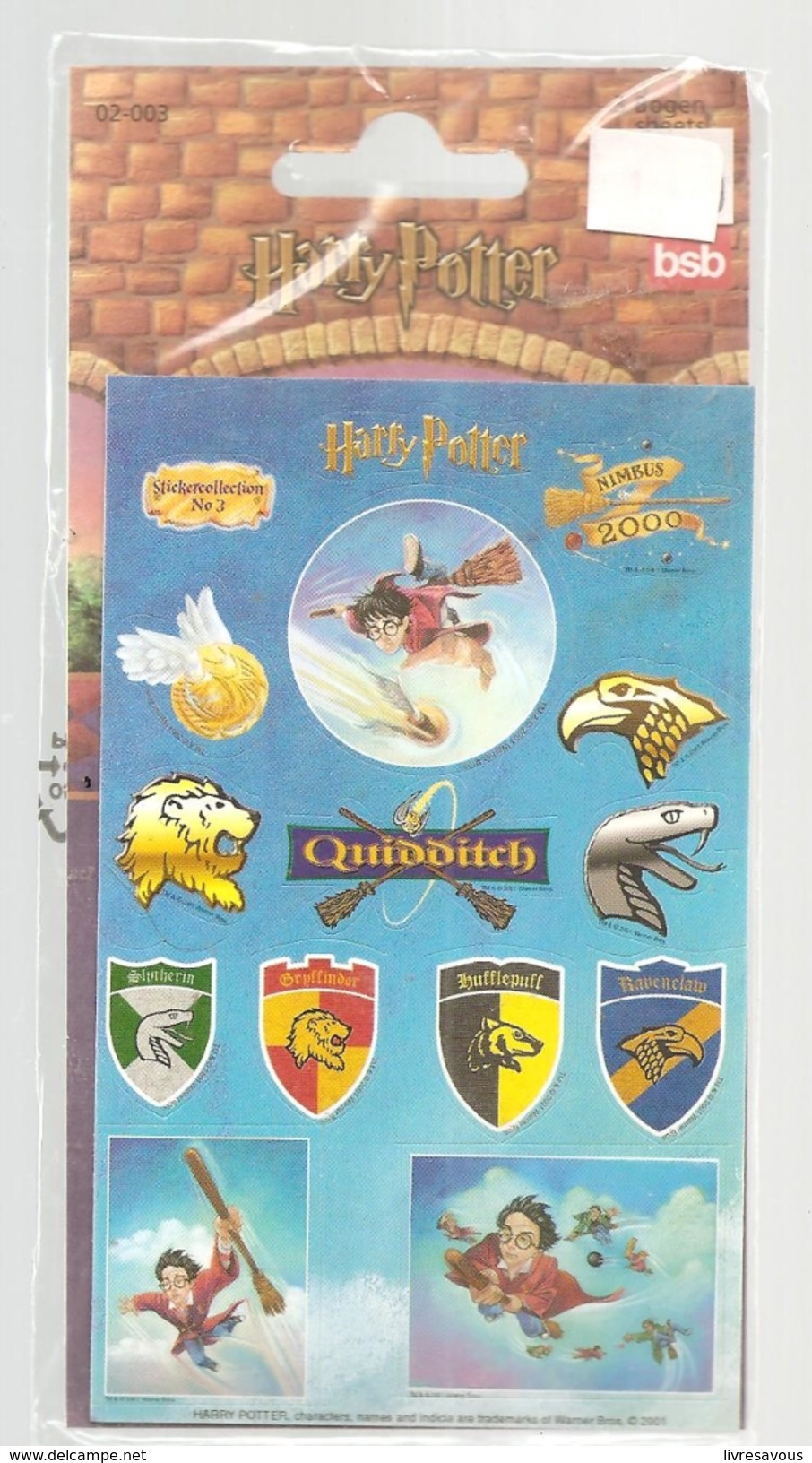 STICKER Harry Potter Production Warner Bros De 2001 - Personnages