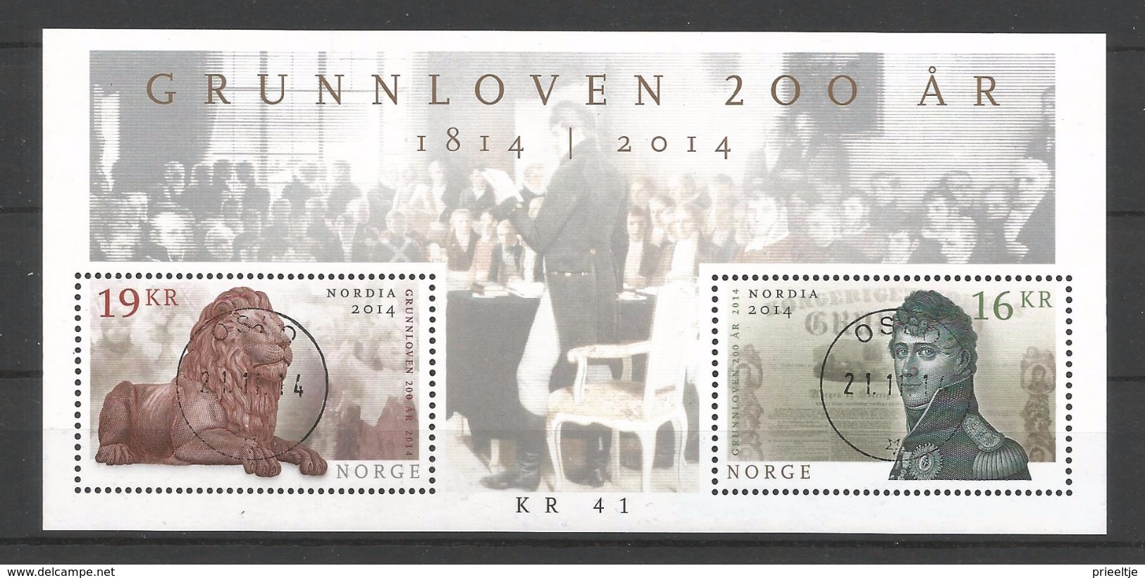 Norway 2014 Constitution Bicentenary Central  Y.T. F 1803 (0) - Blocks & Sheetlets