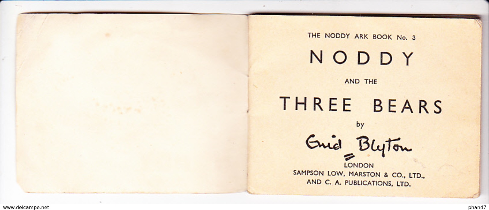 NODDY And The 3 BEARS, By Enid BLYTON (Histoire D'Ours), Editions Sampson Low, Marston & Co London LTD.. 1952 Environ - Livres Illustrés