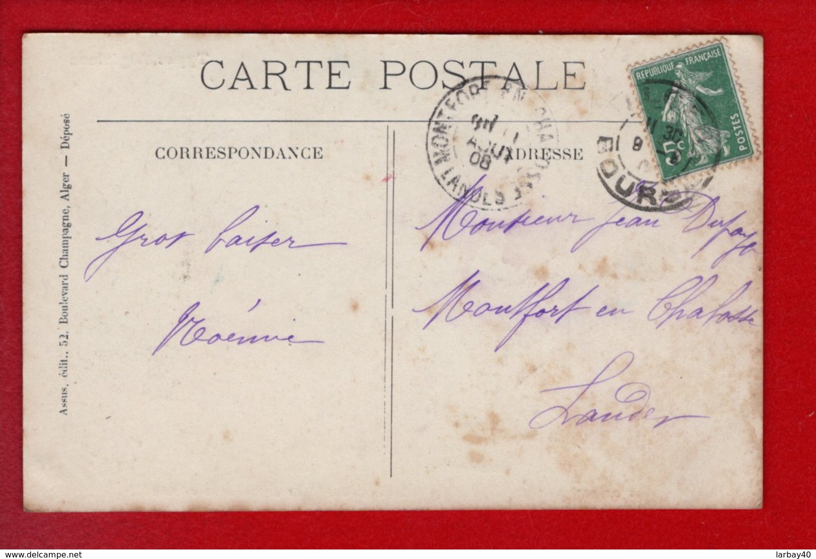 1 Cpa Carte Postale Ancienne - Assus Types Algeriens La Creme A La Vanille - Otros & Sin Clasificación