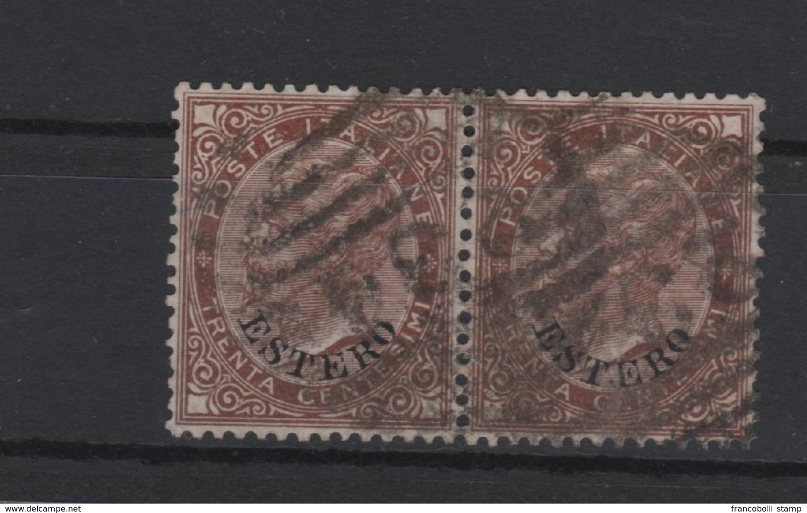 1874 Levante 30 C. Coppia Sopr. Estero Raro - General Issues