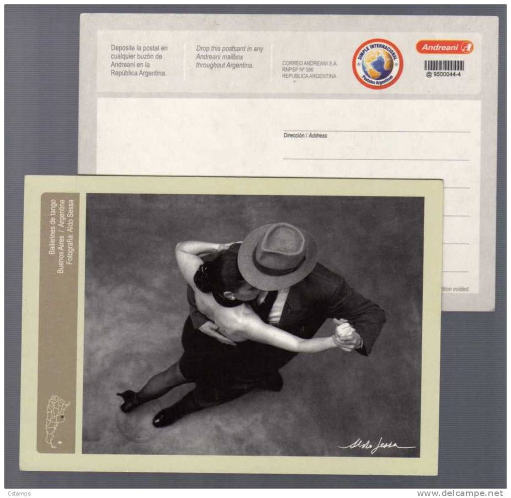 Correo Privado Andreani - Pareja De Baile - Tango -2009 - Argentina - 1 Entero Postal Internacional - POSTAL STATIONERY - Sonstige & Ohne Zuordnung