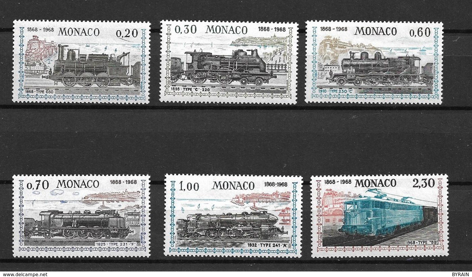 MONACO 1968  Sèrie De 6 Valeurs  N° 752 à 757  " 100 Ans Liaison Ferroviaire Avec Nice   "   NEUFS - Ongebruikt