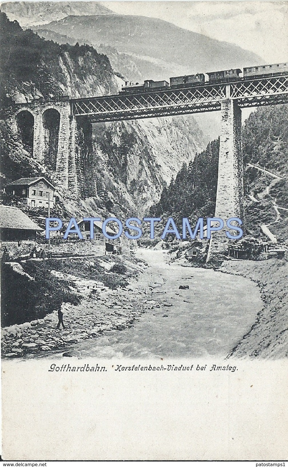 72721 SWITZERLAND AMSTEG SILENEN GOTTHARD RAILWAY TRAIN  POSTAL POSTCARD - Silenen