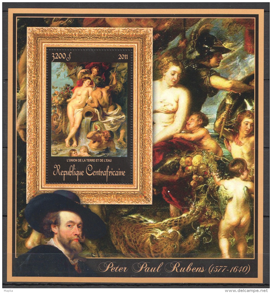 UU288 2011 CENTRAFRICAINE ART PETER PAUL RUBENS L'UNION DE LA TERRE 1BL MNH - Rubens