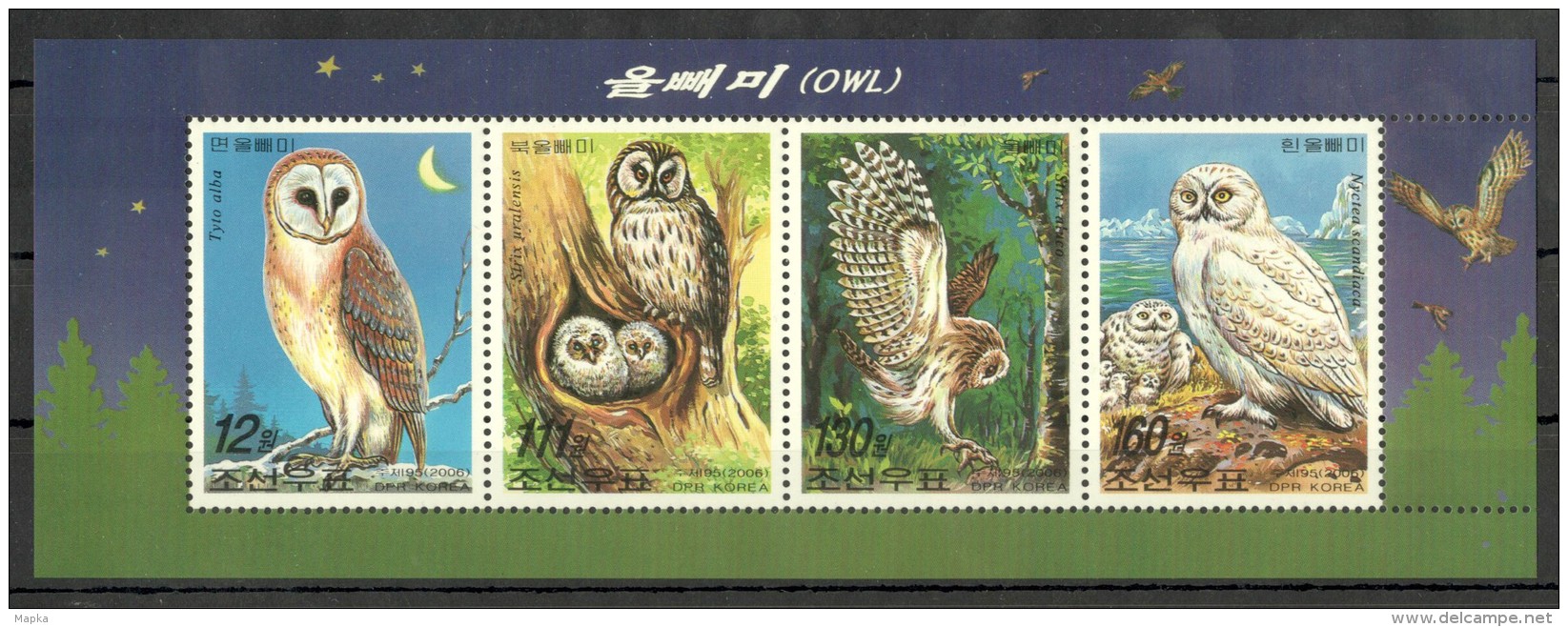 UU139 2006 DPR KOREA FAUNA BIRDS OWLS 1KB MNH - Eulenvögel