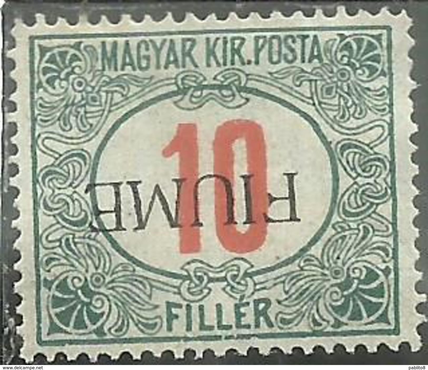 FIUME 1918 1919 SEGNATASSE TAXES TASSE POSTAGE DUE 10 F. MLH - Fiume