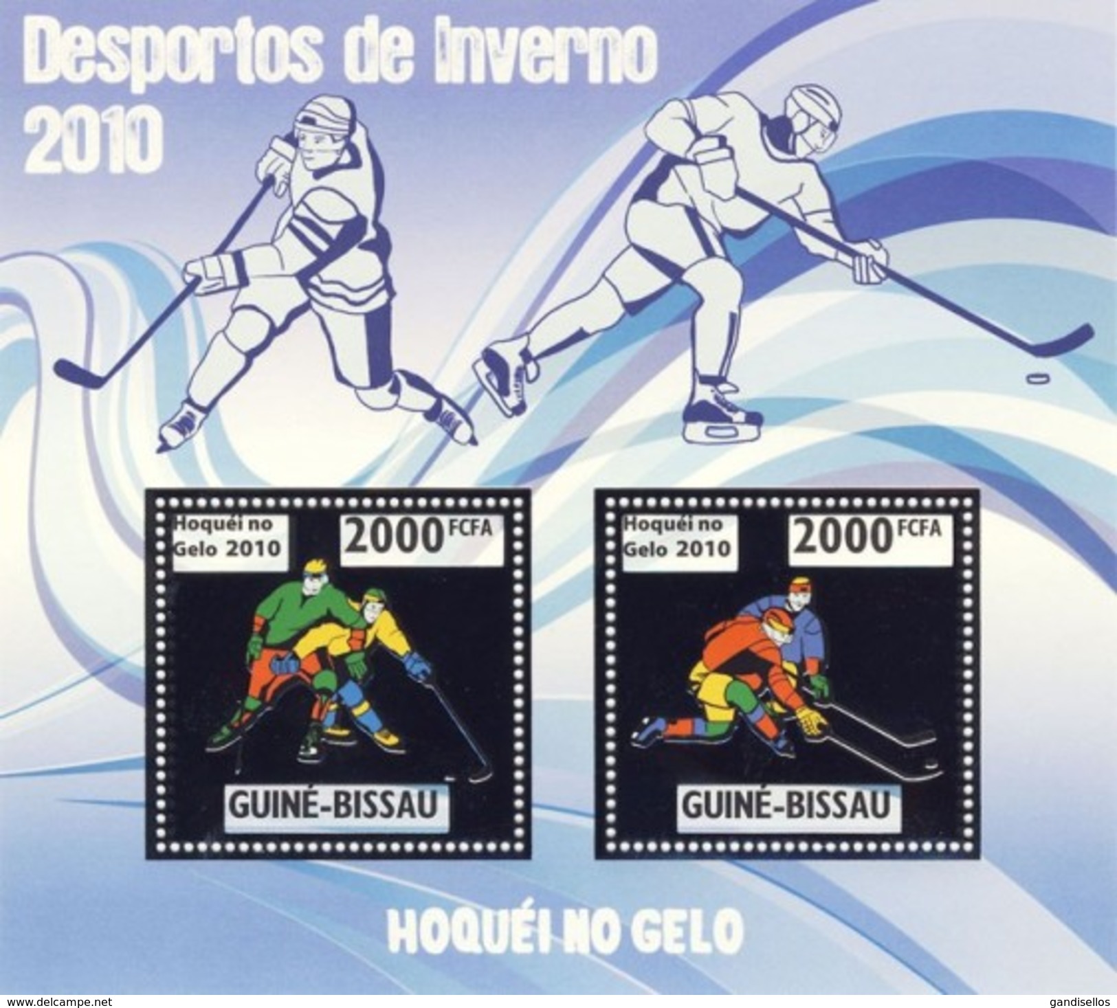 GUINE BISSAU 2010 SHEET WINTER SPORTS OLYMPIC GAMES JEUX DE HIVER ICE HOCKEY DESPORTOS Gb10214a Silver - Guinea-Bissau