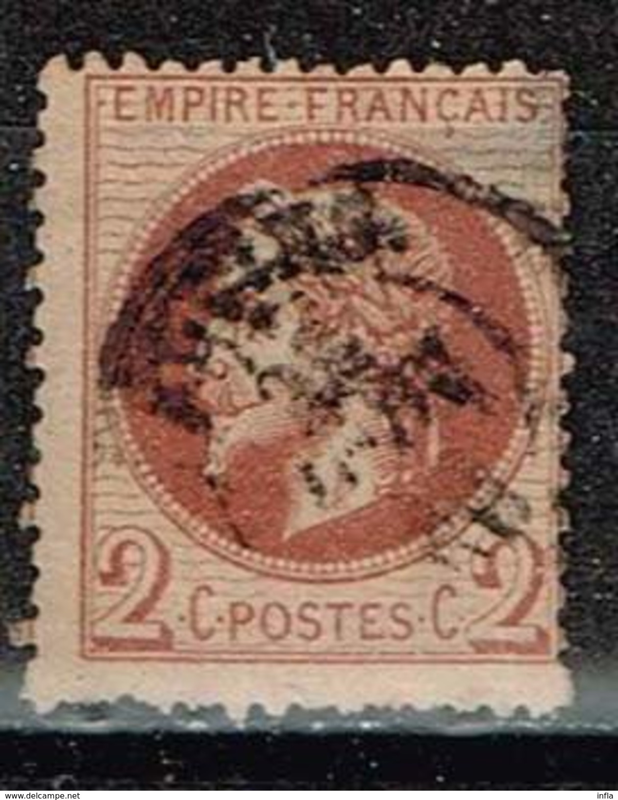 Frankreich 1862, Michel # 25 O Beschädigt, Als Lückenfüller - 1863-1870 Napoléon III. Laure