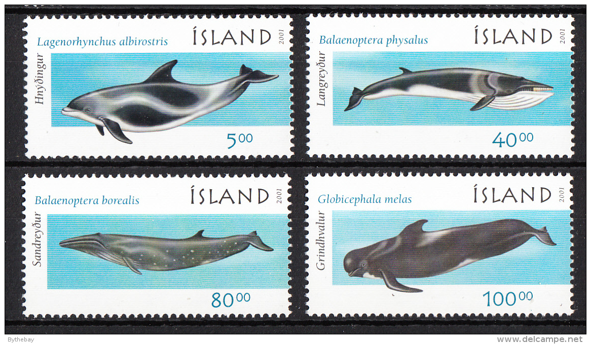 Iceland MNH 2001 Set Of 4 Marine Mammals - Unused Stamps