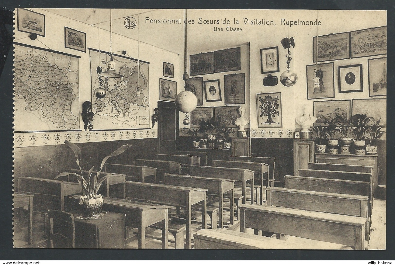 +++ CPA - RUPELMONDE - Pensionnat Des Soeurs De La Visitation - Une Classe - Nels  // - Kruibeke