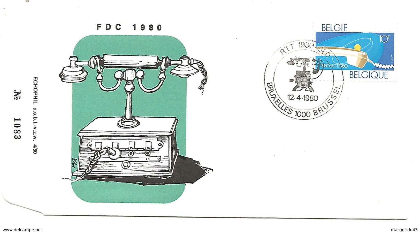 BELGIQUE FDC TELEPHONE 1980 - Telekom