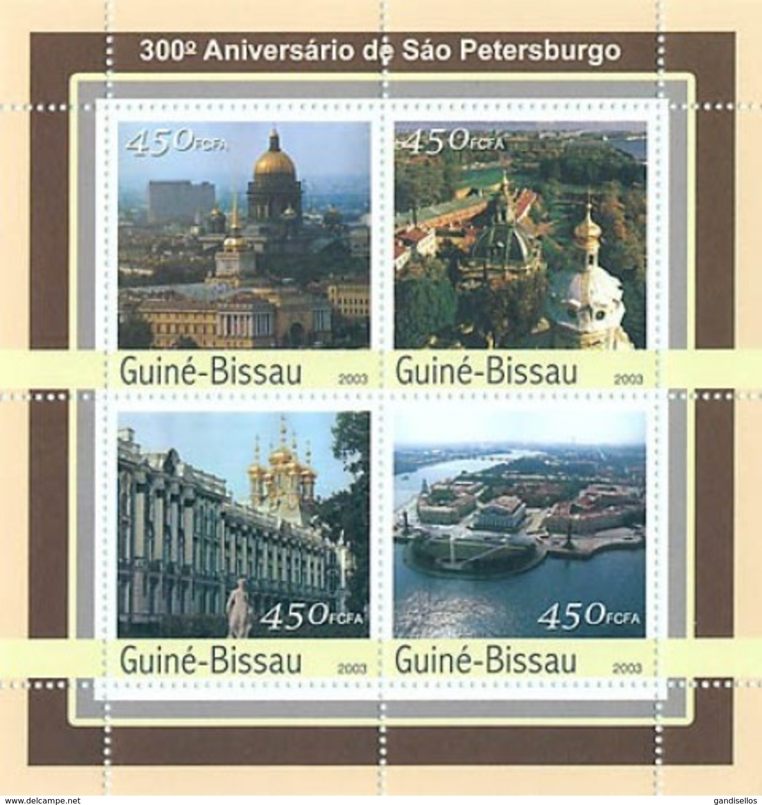 GUINE BISSAU 2003 SHEET ANNIVERSARY SAINT PETERSBURG SAN PETERSBURGO Gb3115 - Guinea-Bissau