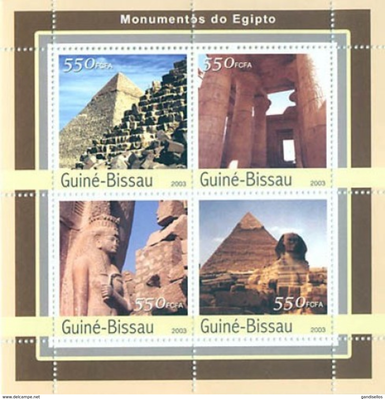 GUINE BISSAU 2003 SHEET MONUMENTS OF EGYPTE MONUMENTOS DE EGIPTO PYRAMIDS PIRAMIDES Gb3125 - Guinea-Bissau