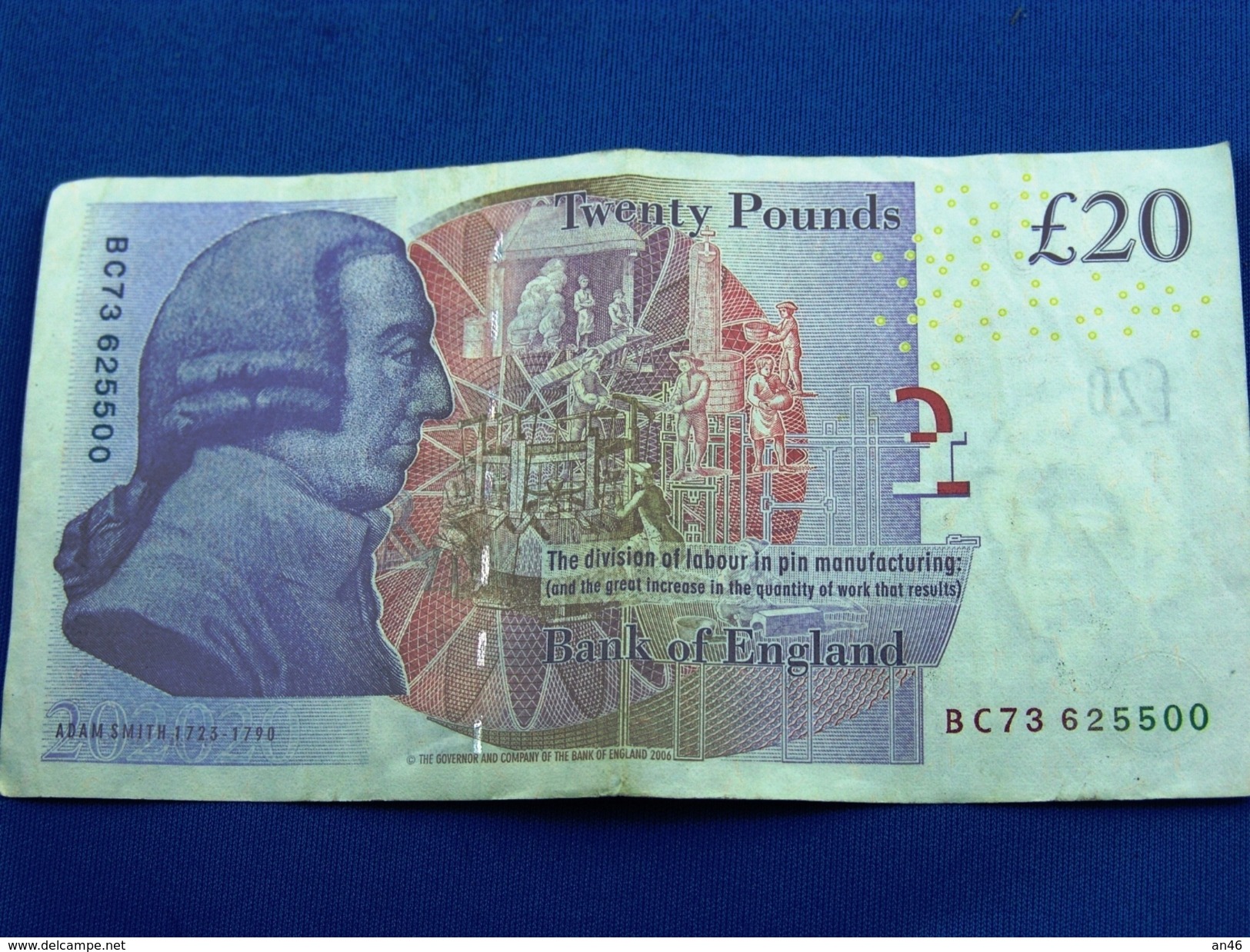 Banconota_Banconote_Bank Of England_Lotto Di 1 Biglietto  Da 20 Twenty Pounds 2006_Serie BC 73 625500 -Originale 100% - 20 Pounds