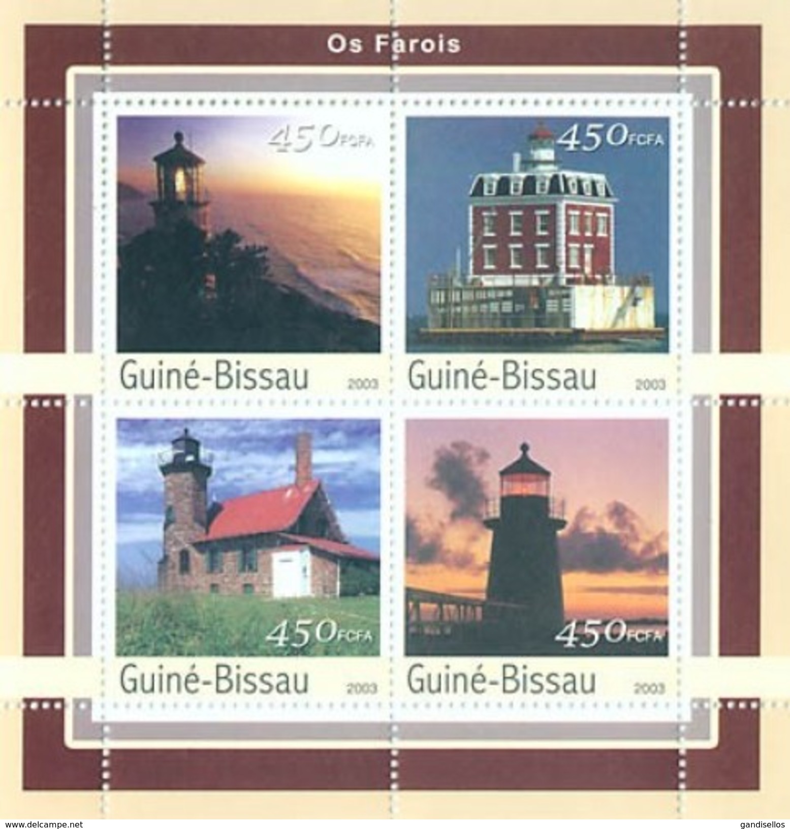 GUINE BISSAU 2003 SHEET LIGHTHOUSES PHARES FAROS FARI FAROIS Gb3136 - Guinea-Bissau