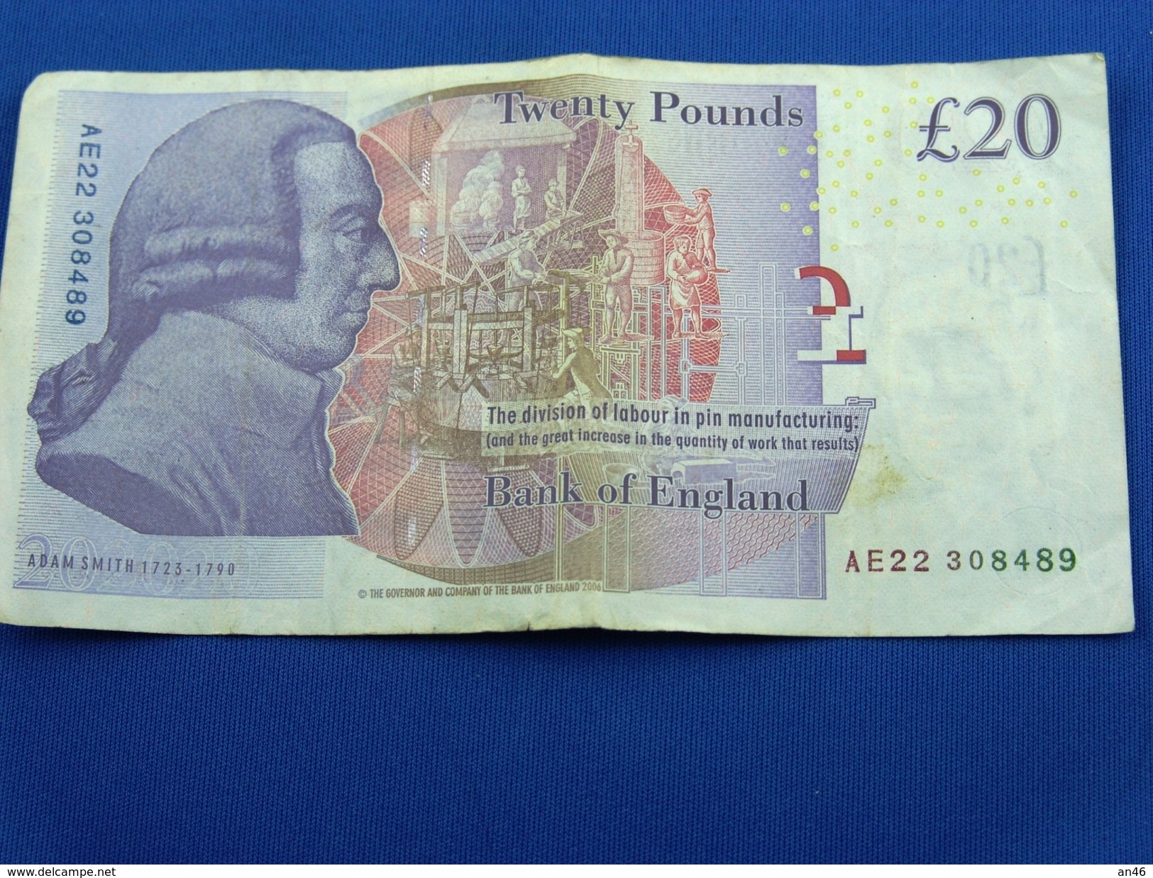 Banconota_Banconote_Bank Of England_Lotto Di 1 Biglietto  Da 20 Twenty Pounds 2006_Serie AE22 308489 -Originale 100% - 20 Pounds