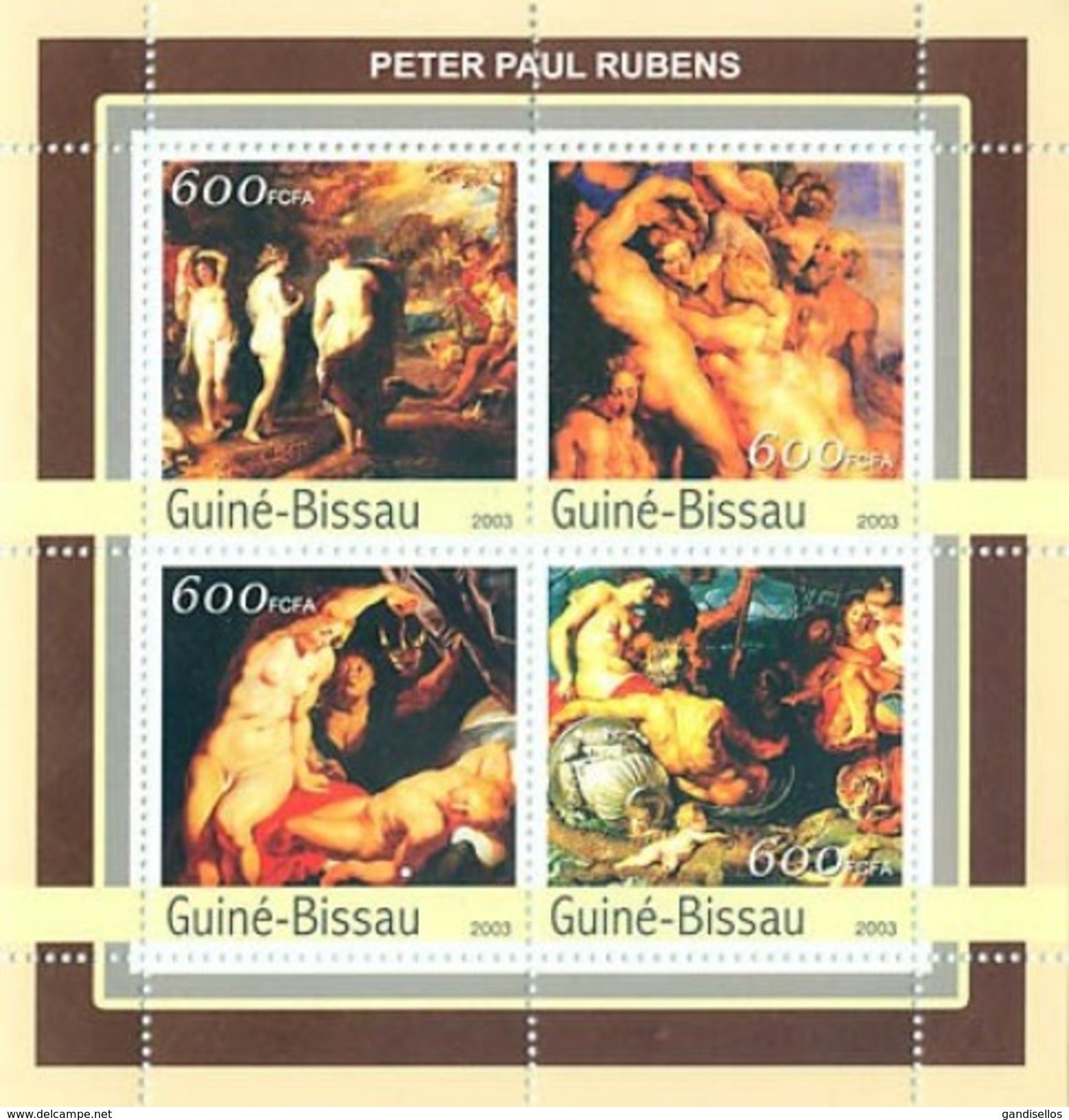 GUINE BISSAU 2003 SHEET PAUL RUBENS ART PAINTINGS ARTE PINTURAS Gb3149 - Guinea-Bissau