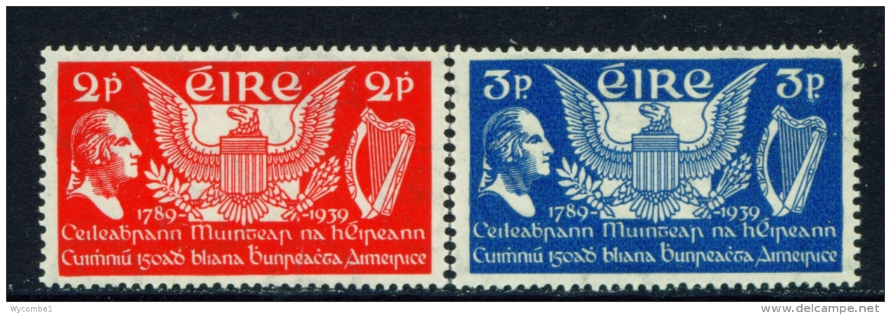 IRELAND  -  1939  Washington  Set  Mounted/Hinged Mint - Neufs