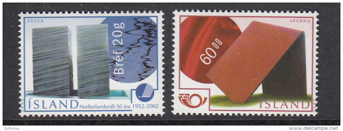 Iceland MNH 2002 Set Of 2 Nordic Council, 50th Anniversary - Unused Stamps