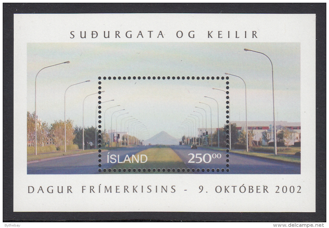 Iceland MNH 2002 Souvenir Sheet 250k Sudurgata, Reykjavik - Stamp Day - Nuevos