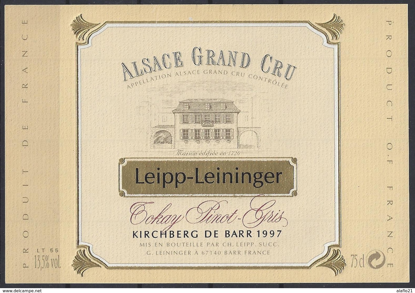 ETIQUETTE TOKAY PINOT GRIS - LEIPP-LEININGER 1997 - Vin D'ALSACE - Beaujolais