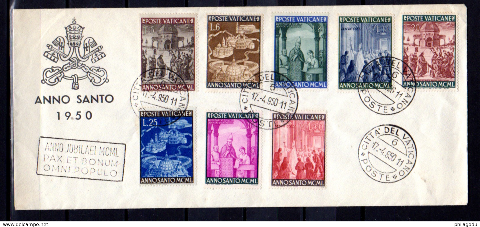 1950   Année Sainte Sur Lettre Avec Cachet Année Jubilaire, 150 / 157, - Used Stamps