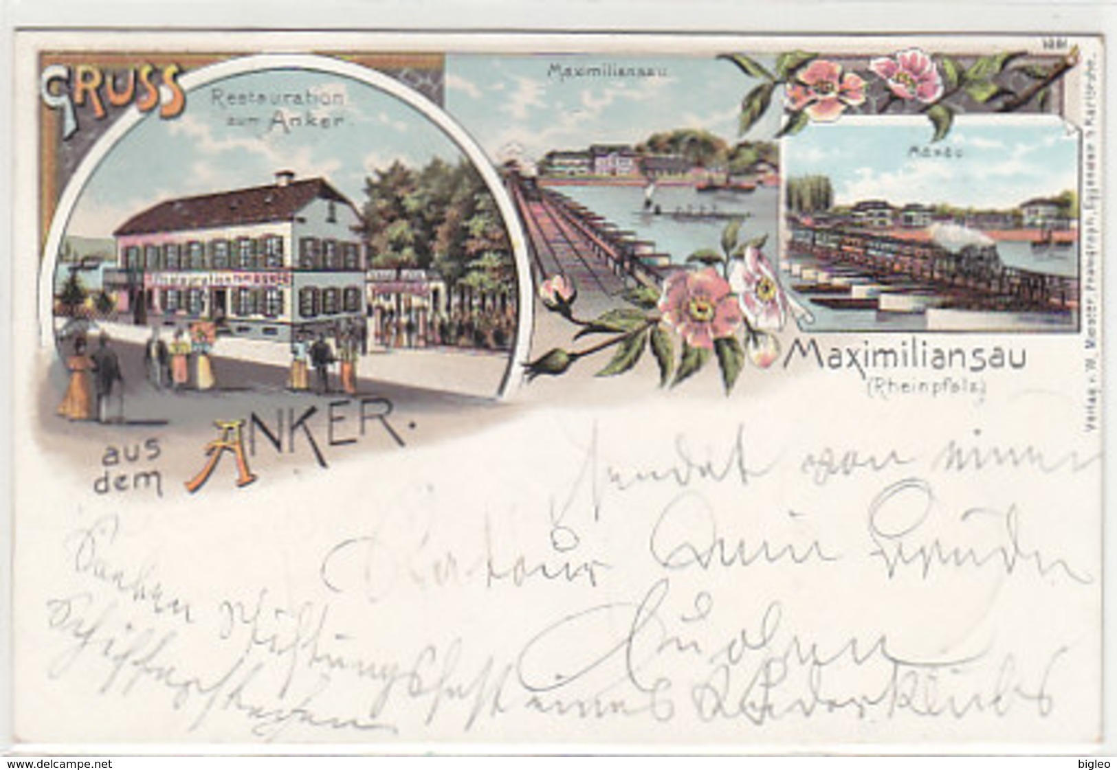 Maximiliansau - Gruss Aus Dem Anker - 1898      (A-36-150108) - Altri & Non Classificati