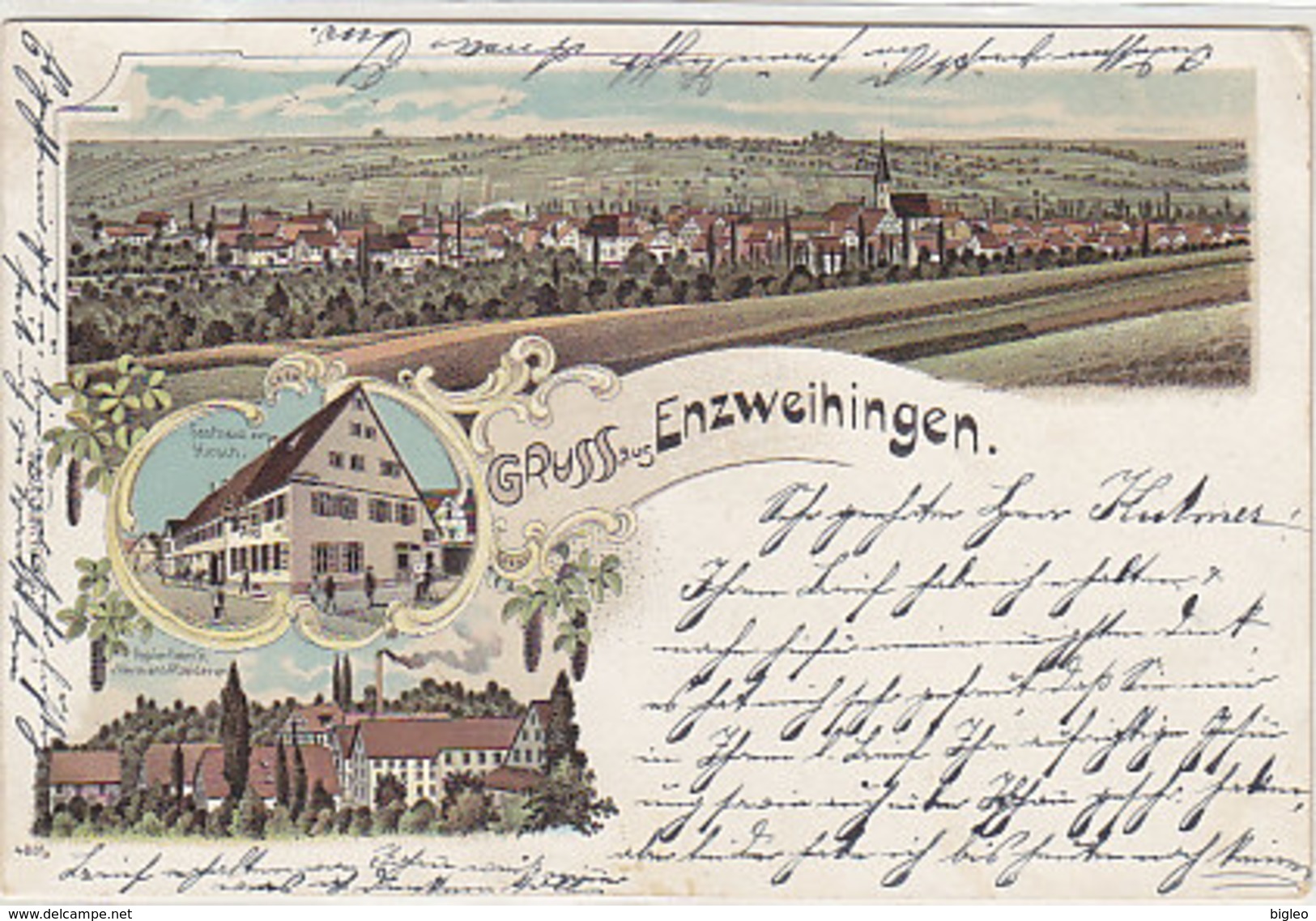 Gruss Aus Enzweihingen - Litho - 1900       (A-36-150108) - Other & Unclassified