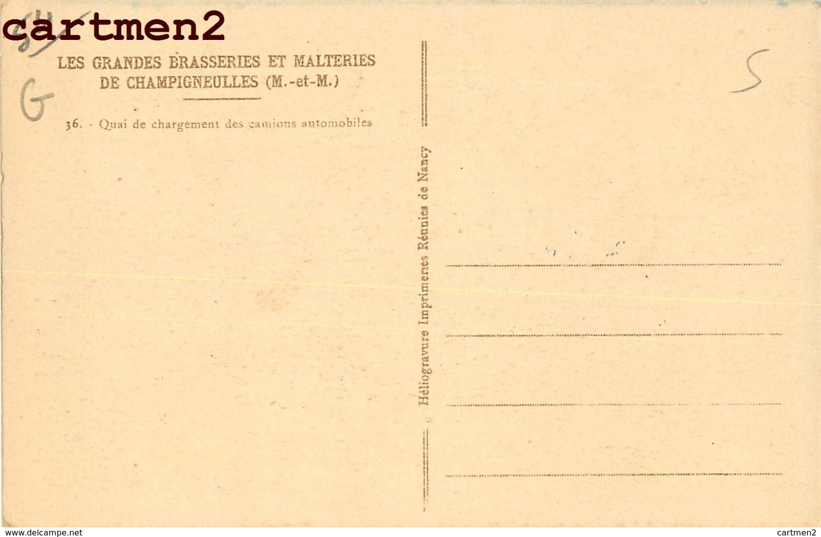 CHAMPIGNEULLES GRANDES BRASSERIES ET MALTERIES VOITURES AUTOMOBILES 54 - Other & Unclassified