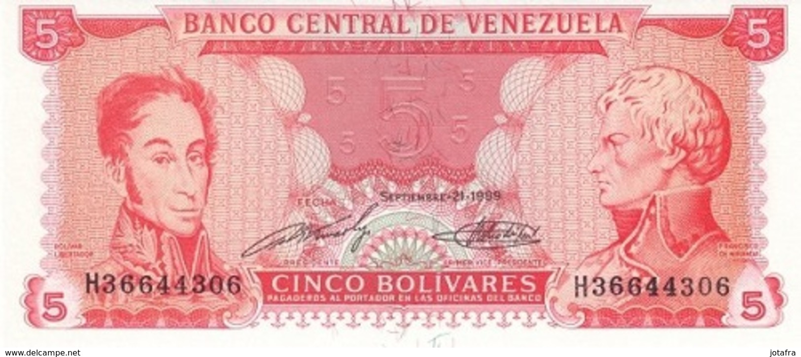 Venezuela 1989, 5 Bolívares (UNC) - CF2214 - Venezuela